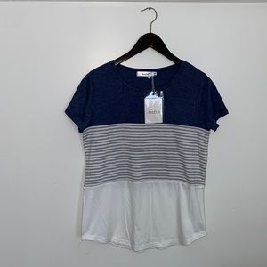 YunJey Striped Blouse New Size Small